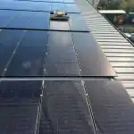 commercial solar panel cleaning on rooftop array